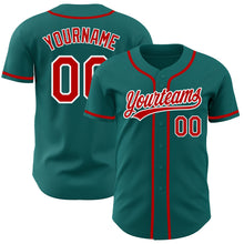Загрузить изображение в средство просмотра галереи, Custom Teal Red-White Authentic Baseball Jersey