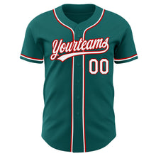 Загрузить изображение в средство просмотра галереи, Custom Teal White-Red Authentic Baseball Jersey