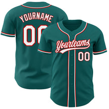 Загрузить изображение в средство просмотра галереи, Custom Teal White-Red Authentic Baseball Jersey