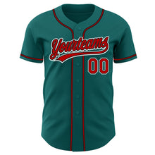 Загрузить изображение в средство просмотра галереи, Custom Teal Red-Black Authentic Baseball Jersey
