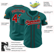 Загрузить изображение в средство просмотра галереи, Custom Teal Red-Black Authentic Baseball Jersey