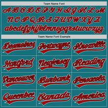 Загрузить изображение в средство просмотра галереи, Custom Teal Red-Black Authentic Baseball Jersey