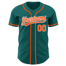 Charger l'image dans la galerie, Custom Teal Orange-White Authentic Baseball Jersey