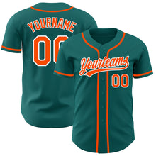 Charger l'image dans la galerie, Custom Teal Orange-White Authentic Baseball Jersey