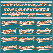 Load image into Gallery viewer, Custom Teal White-Orange Authentic Baseball Jersey