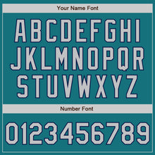 Charger l'image dans la galerie, Custom Teal Gray-Navy Authentic Baseball Jersey