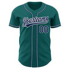 Загрузить изображение в средство просмотра галереи, Custom Teal Navy-White Authentic Baseball Jersey