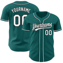 Загрузить изображение в средство просмотра галереи, Custom Teal White-Black Authentic Baseball Jersey