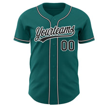 Load image into Gallery viewer, Custom Teal Black-White Authentic Baseball Jersey