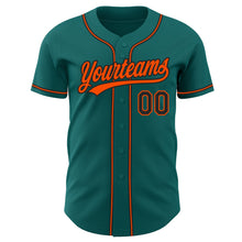 Загрузить изображение в средство просмотра галереи, Custom Teal Black-Orange Authentic Baseball Jersey