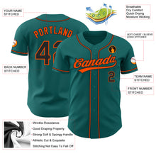 Загрузить изображение в средство просмотра галереи, Custom Teal Black-Orange Authentic Baseball Jersey