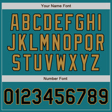 Загрузить изображение в средство просмотра галереи, Custom Teal Black-Old Gold Authentic Baseball Jersey