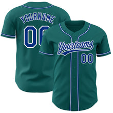 Загрузить изображение в средство просмотра галереи, Custom Teal Royal-White Authentic Baseball Jersey