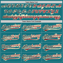 Load image into Gallery viewer, Custom Teal Vintage USA Flag-Cream Authentic Baseball Jersey