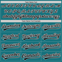 Загрузить изображение в средство просмотра галереи, Custom Teal Black Pinstripe Black-White Authentic Baseball Jersey