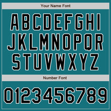 Загрузить изображение в средство просмотра галереи, Custom Teal Black Pinstripe Black-White Authentic Baseball Jersey