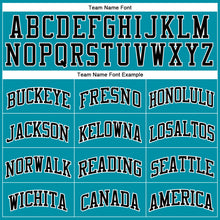 Загрузить изображение в средство просмотра галереи, Custom Teal Black Pinstripe Black-White Authentic Basketball Jersey