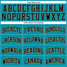 Загрузить изображение в средство просмотра галереи, Custom Teal Black Pinstripe Black-Old Gold Authentic Basketball Jersey