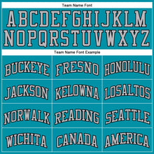 Загрузить изображение в средство просмотра галереи, Custom Teal Black Pinstripe Gray Authentic Basketball Jersey