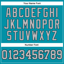 Загрузить изображение в средство просмотра галереи, Custom Teal Black Pinstripe Gray Authentic Basketball Jersey