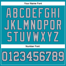 Load image into Gallery viewer, Custom Teal Navy Pinstripe Gray Authentic Basketball Jersey