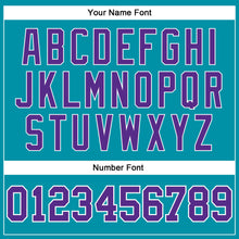 Загрузить изображение в средство просмотра галереи, Custom Teal White Pinstripe Purple Authentic Basketball Jersey