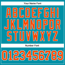 Загрузить изображение в средство просмотра галереи, Custom Teal White Pinstripe Orange Authentic Basketball Jersey