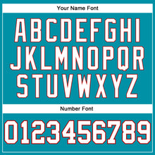 Загрузить изображение в средство просмотра галереи, Custom Teal White Pinstripe White-Red Authentic Basketball Jersey