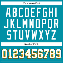 Загрузить изображение в средство просмотра галереи, Custom Teal White Gold-Black Authentic Throwback Basketball Jersey