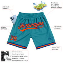 Charger l'image dans la galerie, Custom Teal Orange-Royal Authentic Throwback Basketball Shorts