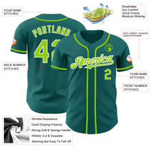 Загрузить изображение в средство просмотра галереи, Custom Teal Neon Green-White Authentic Baseball Jersey