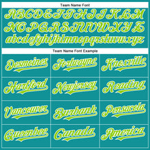 Загрузить изображение в средство просмотра галереи, Custom Teal Neon Green-White Authentic Baseball Jersey