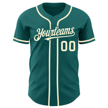 Загрузить изображение в средство просмотра галереи, Custom Teal Cream Authentic Baseball Jersey