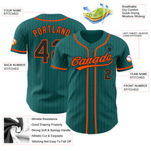 Загрузить изображение в средство просмотра галереи, Custom Teal Black Pinstripe Orange Authentic Baseball Jersey