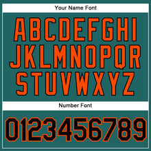 Загрузить изображение в средство просмотра галереи, Custom Teal Black Pinstripe Orange Authentic Baseball Jersey