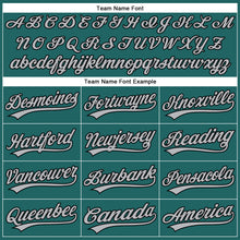 Загрузить изображение в средство просмотра галереи, Custom Teal Gray Pinstripe Black Authentic Baseball Jersey