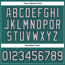 Загрузить изображение в средство просмотра галереи, Custom Teal Gray Pinstripe Black Authentic Baseball Jersey