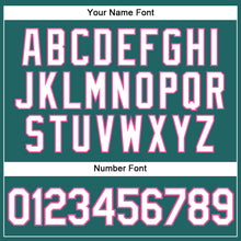 Загрузить изображение в средство просмотра галереи, Custom Teal White Pinstripe Pink Authentic Baseball Jersey