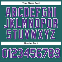 Загрузить изображение в средство просмотра галереи, Custom Teal White Pinstripe Purple Authentic Baseball Jersey