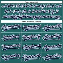Загрузить изображение в средство просмотра галереи, Custom Teal White Pinstripe Navy Authentic Baseball Jersey