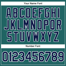 Загрузить изображение в средство просмотра галереи, Custom Teal White Pinstripe Navy Authentic Baseball Jersey