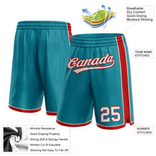 Charger l'image dans la galerie, Custom Teal White-Red Authentic Basketball Shorts