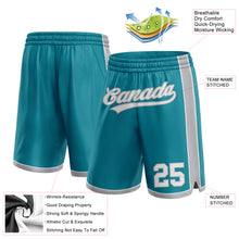 Загрузить изображение в средство просмотра галереи, Custom Teal White-Gray Authentic Basketball Shorts
