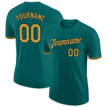 Load image into Gallery viewer, Custom Teal Old Gold-Black Performance T-Shirt
