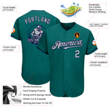 Загрузить изображение в средство просмотра галереи, Custom Teal Gray-Navy Authentic Baseball Jersey