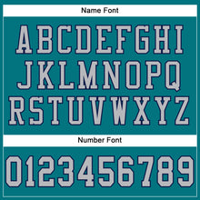 Laden Sie das Bild in den Galerie-Viewer, Custom Teal Gray-Navy Mesh Authentic Football Jersey