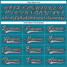 Load image into Gallery viewer, Custom Teal Gray-Black Hockey Lace Neck Jersey