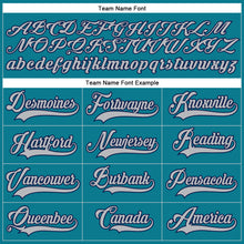 Load image into Gallery viewer, Custom Teal Gray-Navy Hockey Lace Neck Jersey