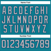 Load image into Gallery viewer, Custom Teal Gray-Navy Hockey Lace Neck Jersey
