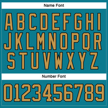 Load image into Gallery viewer, Custom Teal Old Gold-Black Hockey Lace Neck Jersey